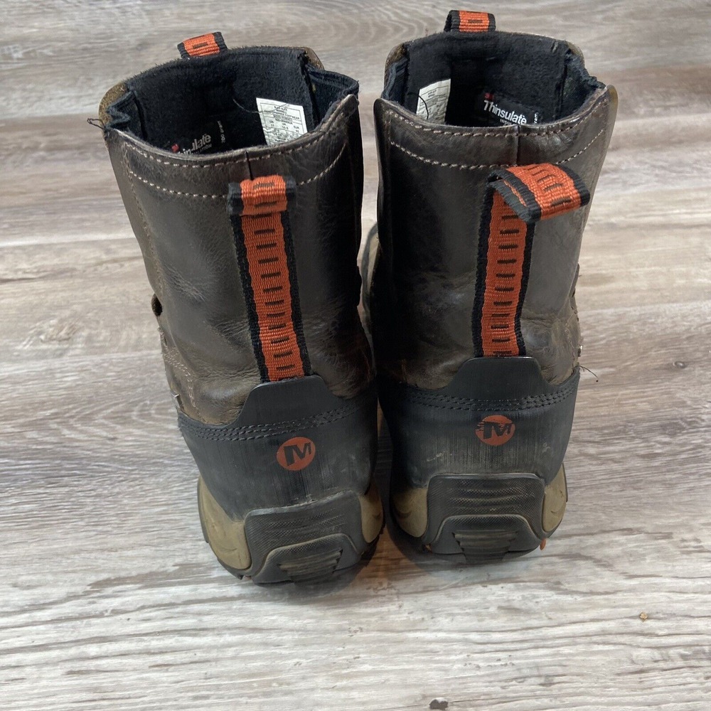 MERRELL Polarand Rove Waterproof Brown Leather Boots Size 11 - Picture 5 of 13
